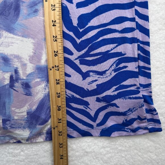 LOGO Layers Mixed Animal Print Tank Top Tunic Color Block Blue Pink Plus Size 1X - Picture 9 of 9